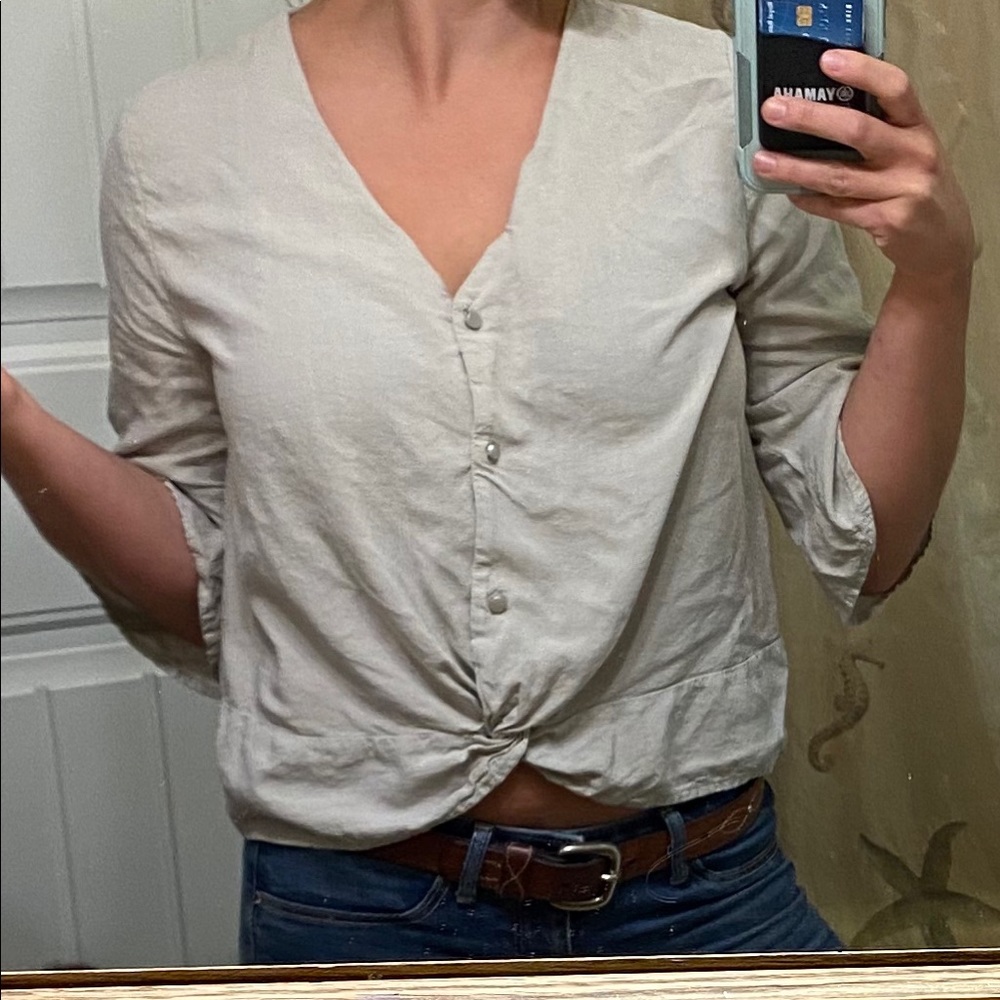 Beige Crop Blouse